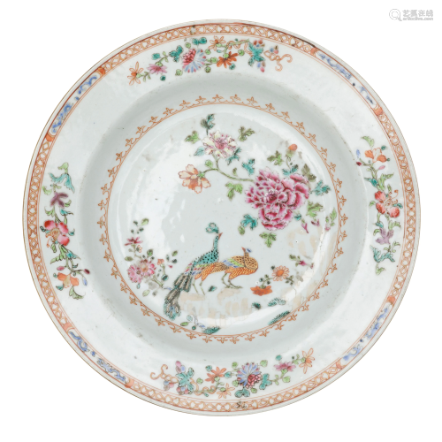 A FAMILLE ROSE PORCELAIN SOUP PLATE, CHI…