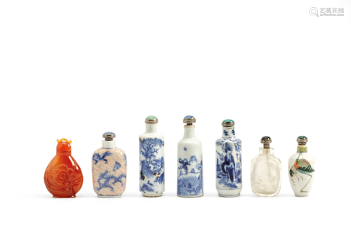 SEVEN MISCELLANEOUS SNUFF BOTTLES, CHINA, 19T…