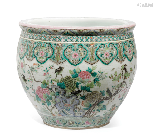A LARGE CHINESE FAMILLE-ROSE PORCELAIN FIS…