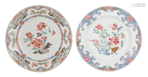 TWO FAMILLE ROSE PORCELAIN DISHES, CHINA, …