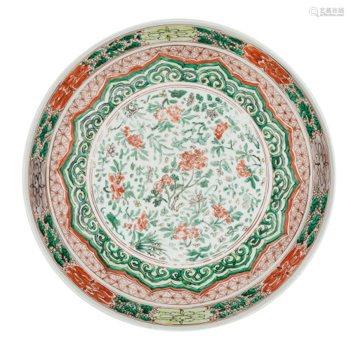 A LARGE WUCAI PORCELAIN DISH, CHINA, EA…