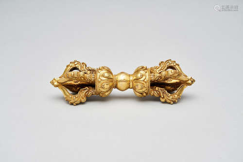 A gilt copper alloy 'makara' vajra  Tibet