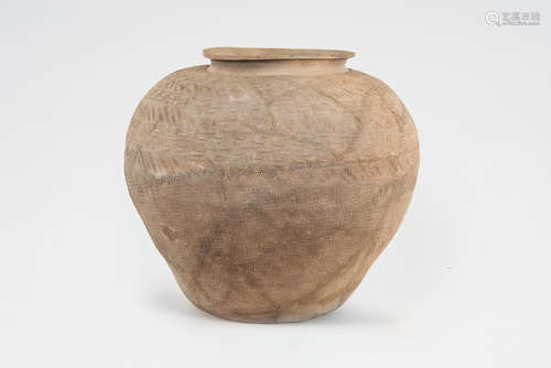 A grey pottery jar  Warring State