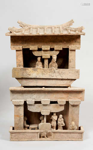 A pottery model of a pavilion  Han Dynasty