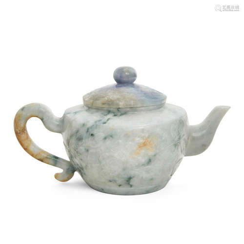 A mottled jadeite teapot  Republic period