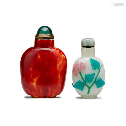 Two glass snuff bottles  Late 19th/20th century