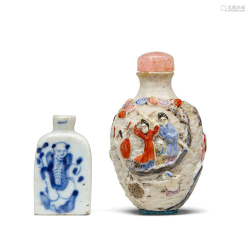 Two porcelain snuff bottles  Late 19th century