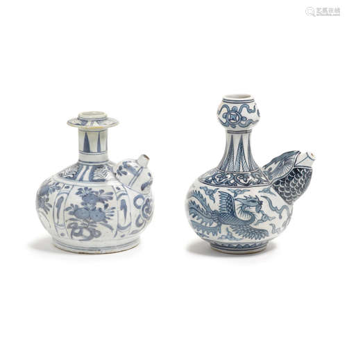 Two blue and white porcelain kendis  16th/17th century and later