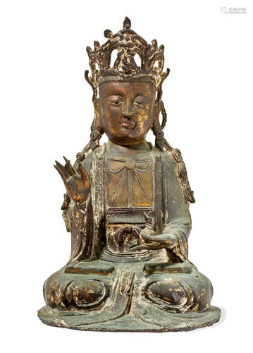 A Gilt Bronze Figure of the Buddha   17th century