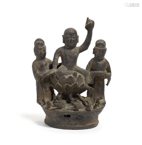 A small bronze buddhist group  Ming dynasty