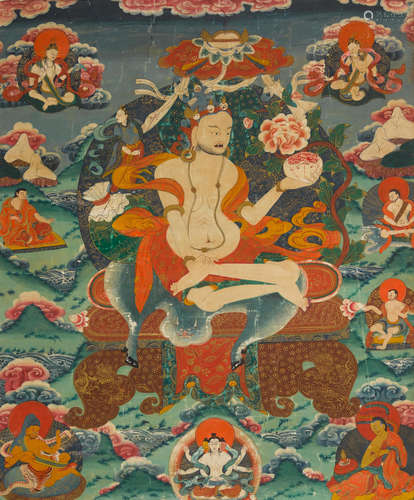 A Thangka of a Mahasiddha  Tibet, 19th century