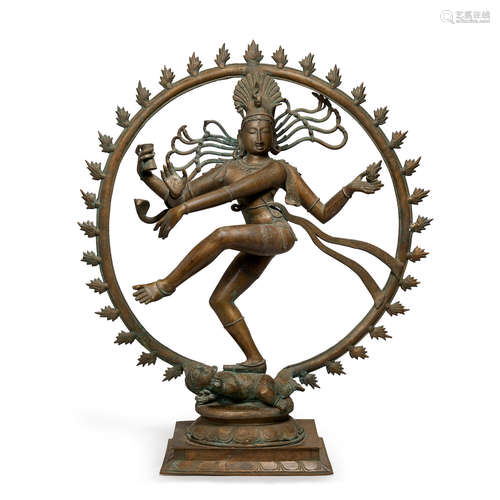 A large bronze sculpture of Shiva Nataraja   India, early 20th Century