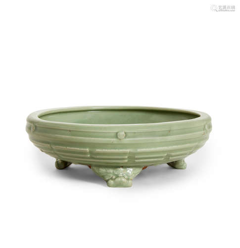 A longquan celadon porcelain censer  Ming dynasty