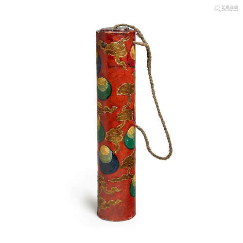 A lacquered thangka holder  Early 20th century