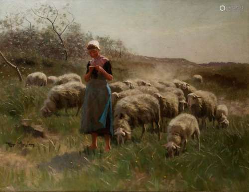 FRANÇOIS PIETER TER MEULEN (1843 1927) Shepherdess…