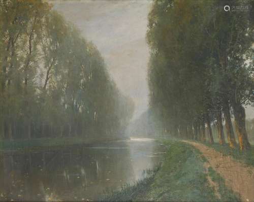 HENRI JOURDAIN (1864 1931) Canal de Bourgogne. Oil…