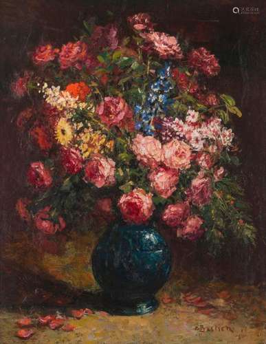 ALFRED BASTIEN (1873 1955) Bouquet. Oil on canvas,…