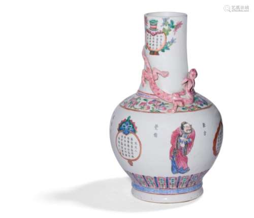 TIANQIUPING VASE IN PORCELAIN POLYCHROME China, 20…
