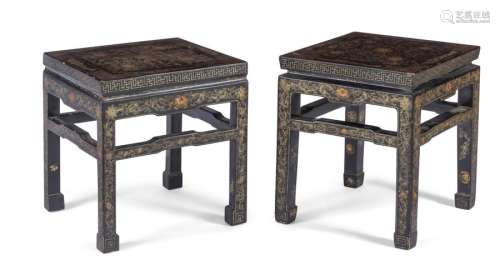 ONE CONSOLE AND TWO SMALL TABLES WOODEN LACQUER TA…