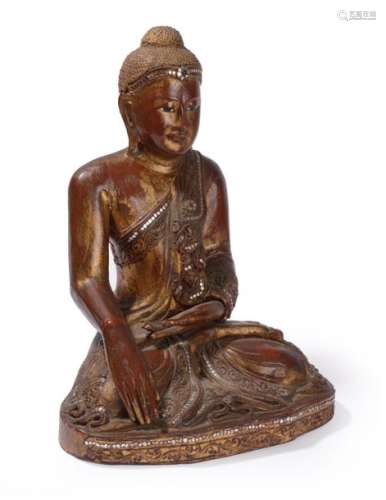 BUDDHA WOODEN LACQUER AND INCRUST Burma, early 20t…