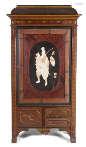 PAINTED WOODEN CABINET WITH IVORY INLAKING A piece…
