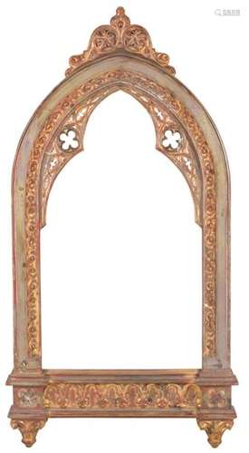 PAINTED WOODEN FRAME GOLD AND SILVER decorated wit…