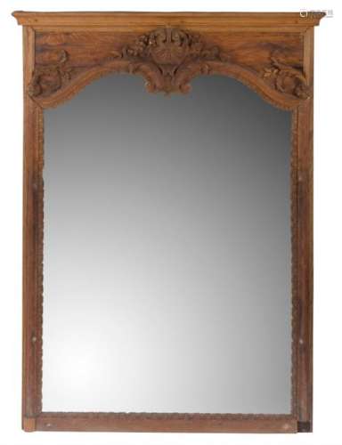 WOODEN MIRROR IN SCULPT OAK decorated with foliage…