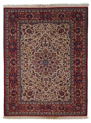 WOOL ISPAHAN CARPET decorated with foliage scrolls…