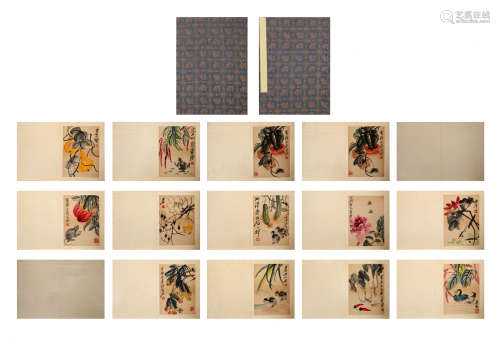 Chinese Qi Baishi'S Flower And Bird Album Of Painting
