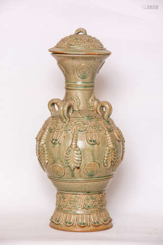 Chinese Celadon Engraved Porcelain Jar