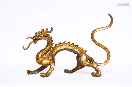 Chinese Gold Gilded Dragon