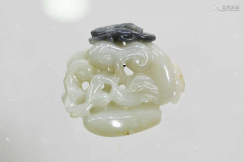 Chinese Hetian Jade Carving Hollowed Ornament