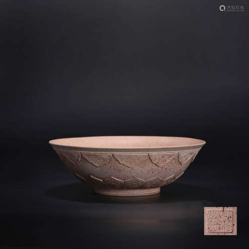 18-19世纪宜兴紫砂段泥贴花碗