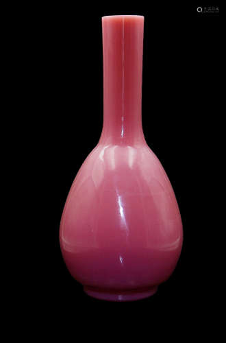 清中晚期 粉红料胆瓶（一对）