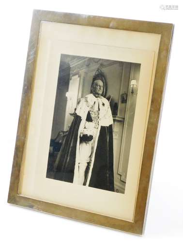 India interest, a black and white photograph of Lord Hailey in formal dress, 21cm x 16cm, in a plain