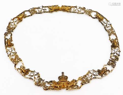 A gilt metal and enamel finish mayoral style chain, possibly related to Lord Hailey and therefore of