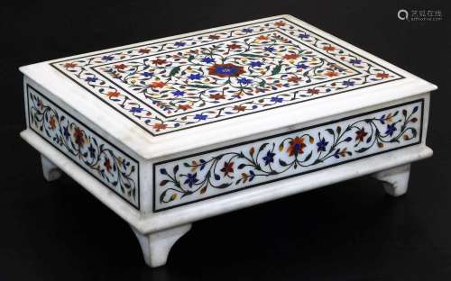 An early 20thC ceremonial freedom casket, with removable lid, heavily decorated with flowers in