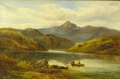 Martin M Jacobi (1839-?). Snowdon from Llyn Llydaw, oil on canvas, signed, titled and dated 1882 ver