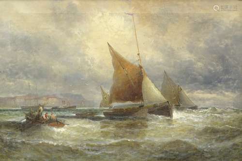 William Anslow Thornley (1857-1935). Rough weather, mouth of the Thames, oil on canvas, signed and t