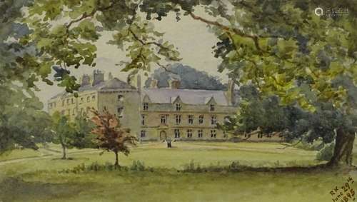 Rachel Mary Harriet Kinnear (1848-1925). Burton Hall, watercolour, initialled and dated June 29th 18