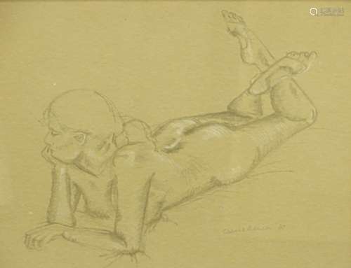 Claire Benson (20thC). Study of a nude, drawing, signed and dated (20)08, 31.5cm x 42cm, and another