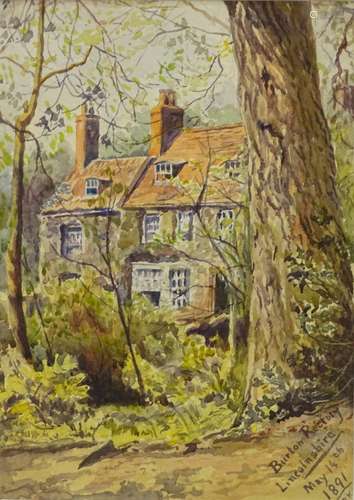 Rachel Mary Harriet Kinnear (1848-1925). Burton Rectory Lincolnshire, watercolour, initialled, title