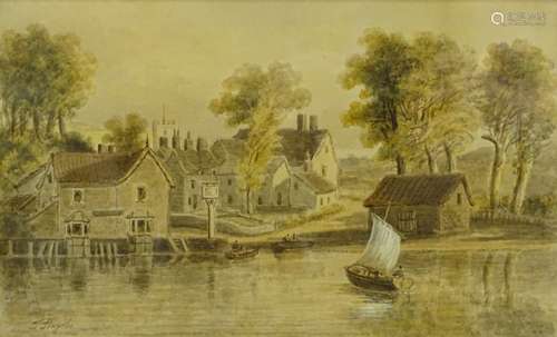 Smythe (19thC). River scene, landscape - pair, indistinctly signed, 16cm x 26cm.