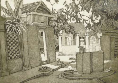 Ilse Noor (b.1941). Kota Datuk Purba - Terengganu, artist signed, titled, dated (19)86 etching 170/