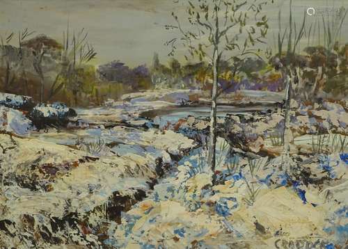 Craddock (20thC). Winter landscape, oil, signed, 40cm x 55cm.