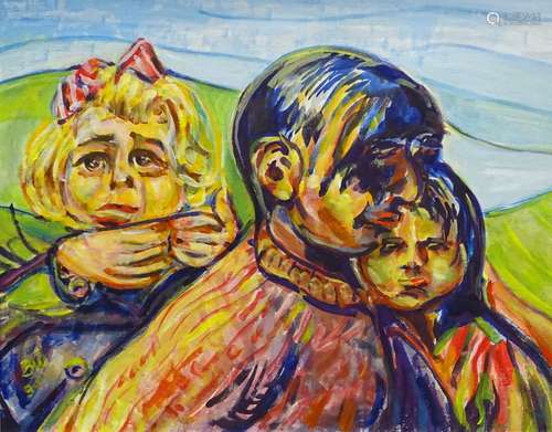 Bernard Williams (20thC). The Refugees, oil on board, initialled and dated (19)94, 39cm x 49cm. Arti