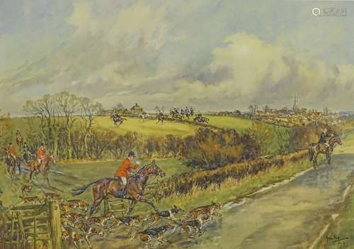 John Gregory King (1929-2014). The Belvoir Hunt, a set of four artist signed and numbered coloured p