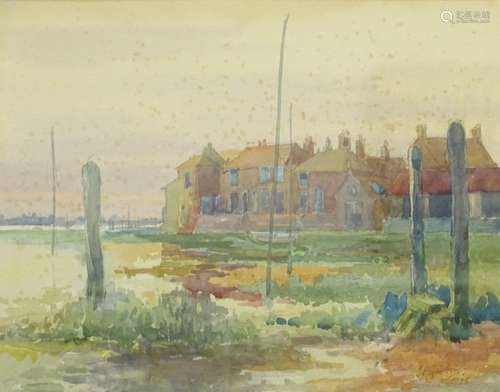 T.E. Lightfoot (19thC/20thC). Bosham Nr Chichester, watercolour - pair, signed, dated 1928, titled v