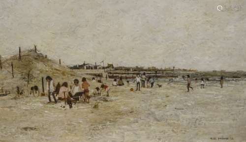 Peter Brannan (1926-1994). Coast scene, Cleethorpes, oil on board, signed and dated (19)75, 30cm x 4