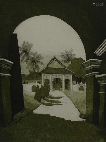 Ilse Noor (b.1941). Kedah Istana Pelamin-Kedah, artist signed, titled, dated (19)86, etching 157.300